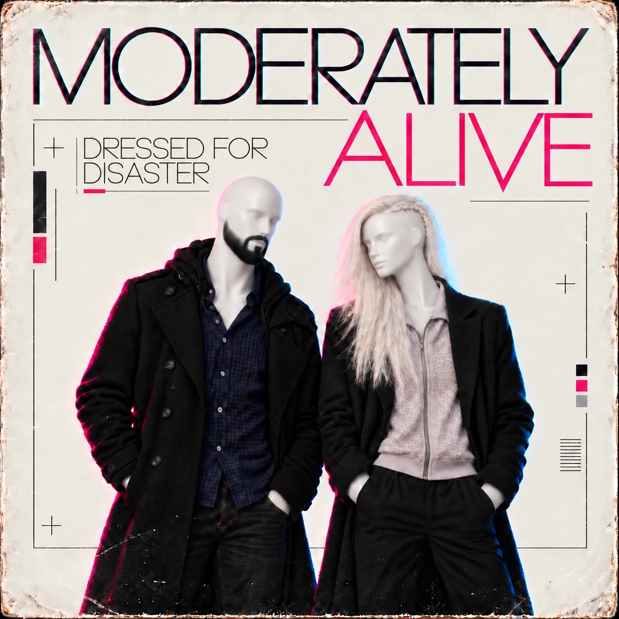 Official cover of Dressed for Disaster, the debut album by Moderately Alive